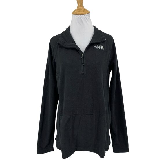 The North Face Sweatshirt Womens L Large Black Fleece 100 Glacier Quarter Zip - Picture 1 of 15